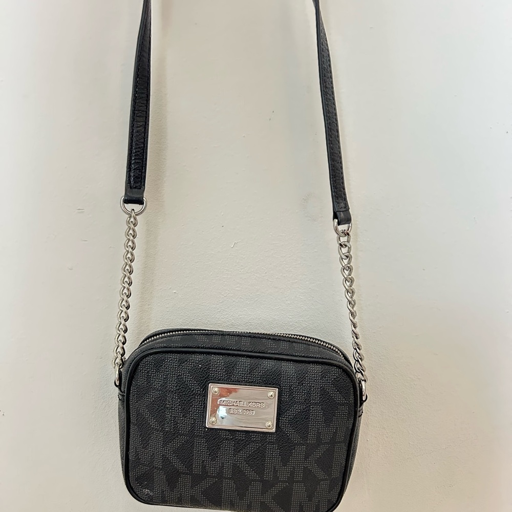 Authentic Michael Kors Black Crossbody Bag with Chain Strap